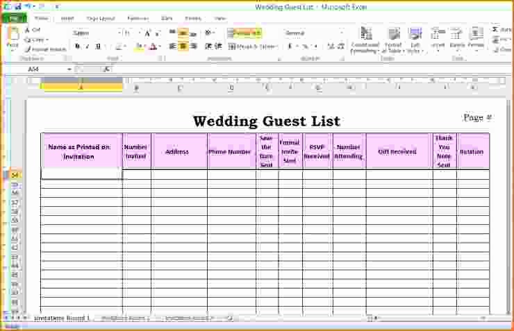 Sample Wedding Guest List Spreadsheet Unique 5 Wedding Guest List Template Excel