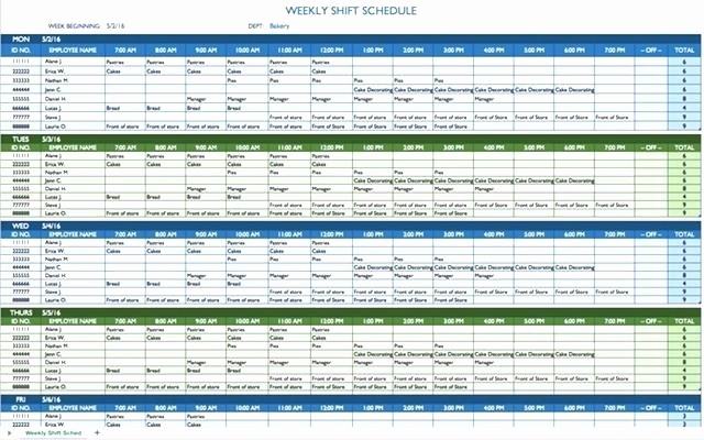 Sample Work Schedule for Employees Awesome Shift Schedule Excel Template Employee Shift Schedule