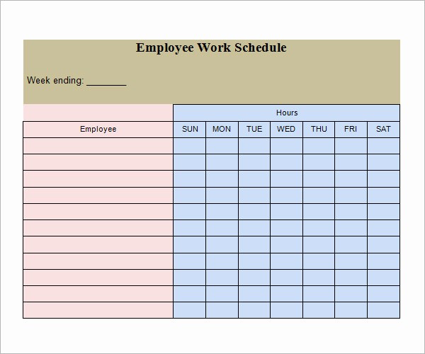 Sample Work Schedule for Employees Beautiful 21 Samples Of Work Schedule Templates to Download