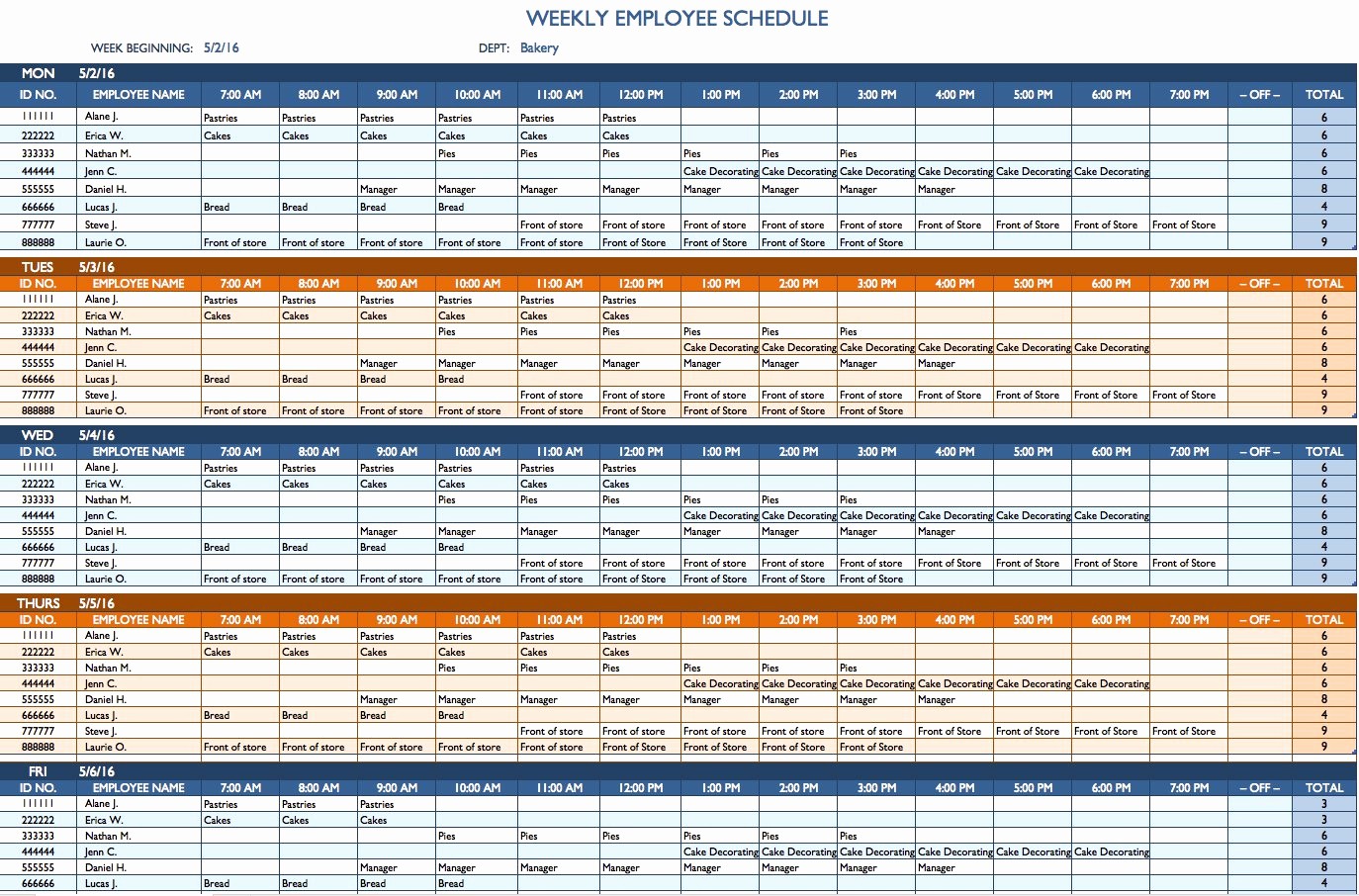 Sample Work Schedule for Employees Luxury Free Weekly Schedule Templates for Excel Smartsheet