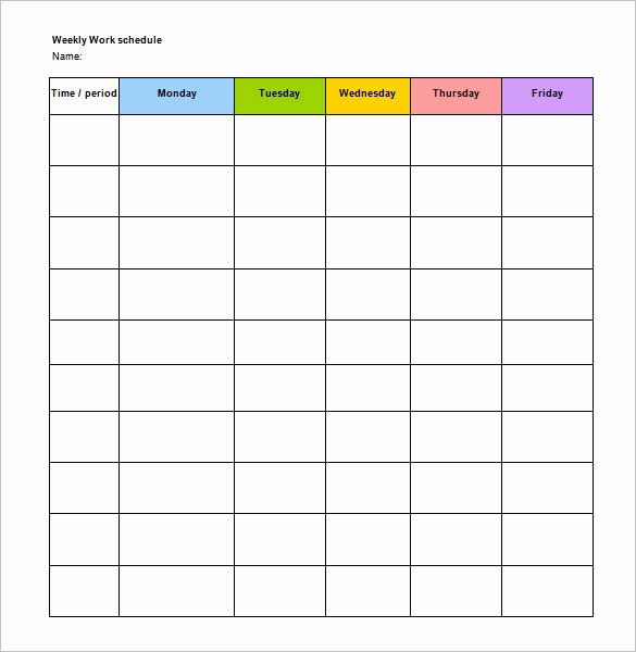 Sample Work Schedule for Employees Unique Employee Work Schedule Template 16 Free Word Excel