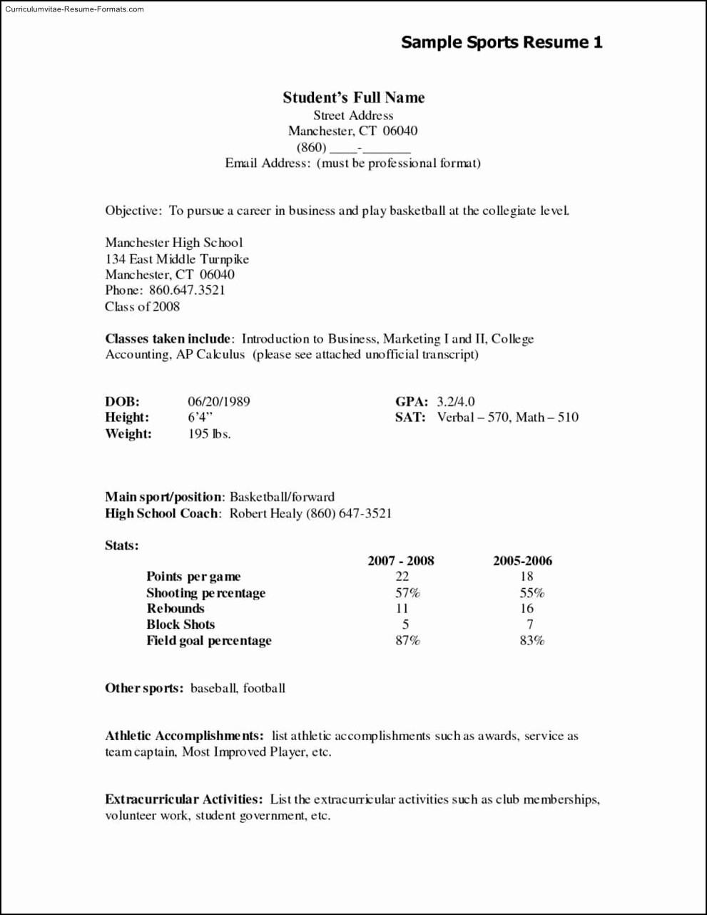 Samples Of A Basic Resume Best Of Basic Resume Template for High School Students Free