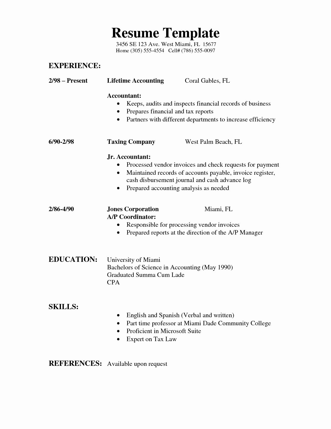 Samples Of A Basic Resume New Varieties Resume Templates and Samples