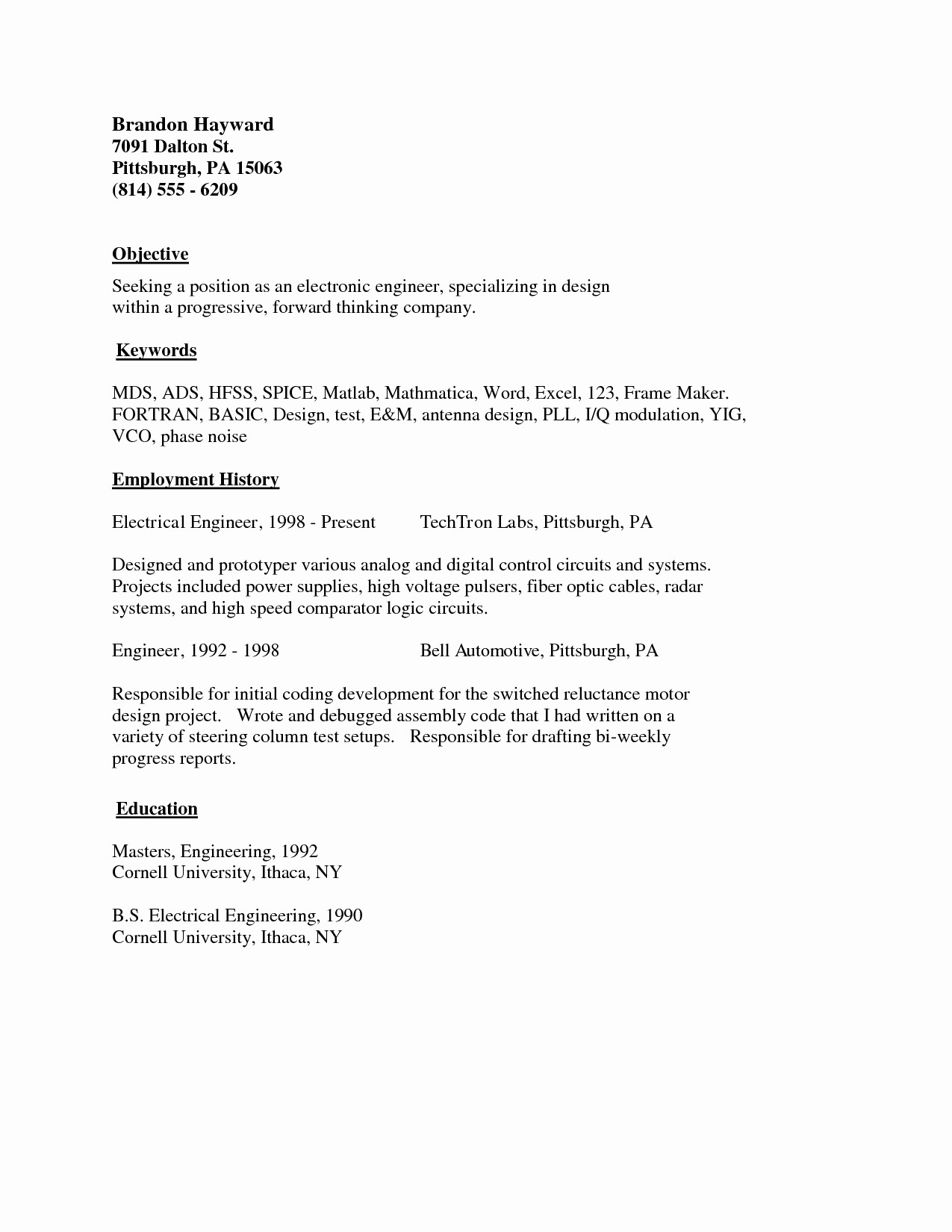 Samples Of A Basic Resume Unique Basic Resume Outline Template