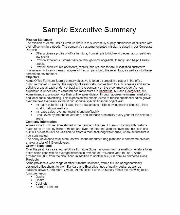 Samples Of Executive Summary Report Unique 30 Perfect Executive Summary Examples &amp; Templates