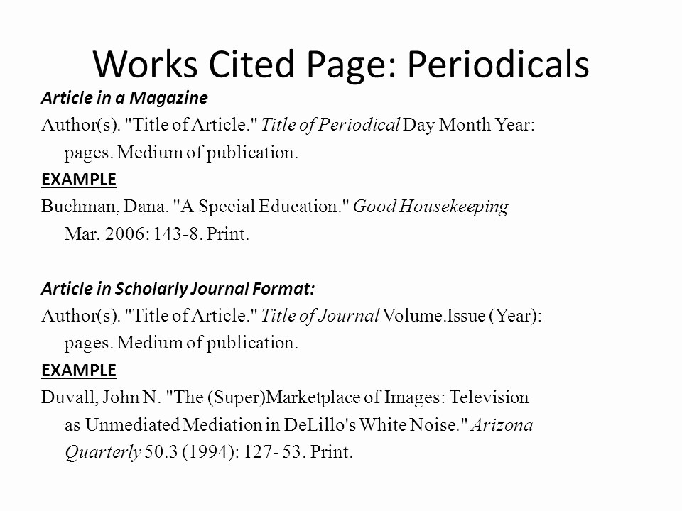 Samples Of Work Cited Pages Beautiful Mla Works Cited &amp; In Text Citations Ppt Video Online