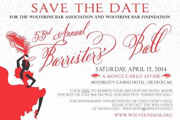 Save the Date Flyer Ideas Unique 2014 Detroit Barristers Ball
