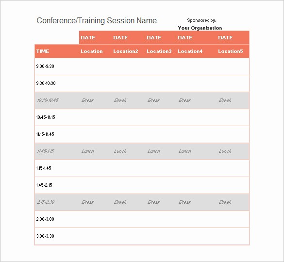 Schedule Of events Template Word Elegant 14 event Schedule Templates Word Excel Pdf