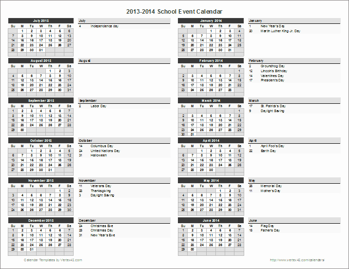 Schedule Of events Template Word Luxury School Calendar Template 2019 2020 School Year Calendar