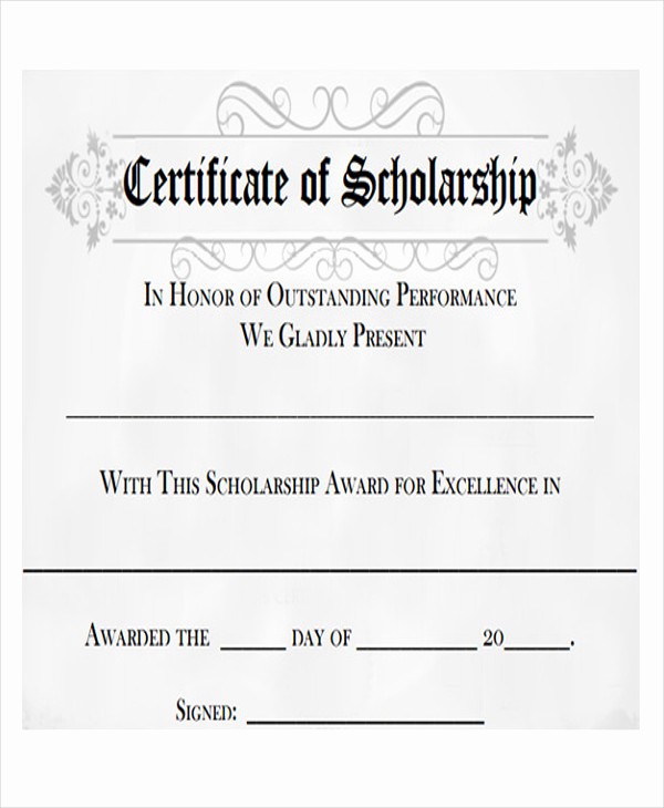 Scholarship Award Certificate Template Free Best Of 26 Printable Certificate Templates
