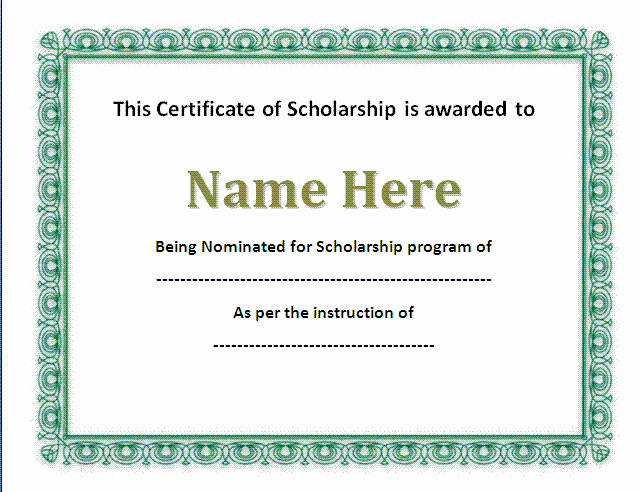 Scholarship Award Certificate Template Free Best Of 4 Scholarship Award Certificate