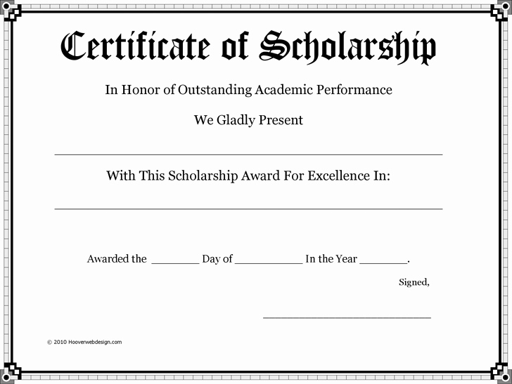 Scholarship Award Certificate Template Free Fresh Certificate Of Scholarship Pto Teacher Gifts