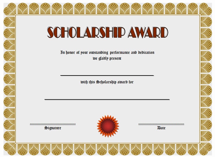 Scholarship Award Certificate Template Free Lovely 10 Scholarship Award Certificate Examples Pdf Psd Ai