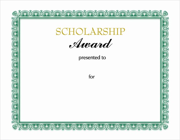 Scholarship Award Certificate Template Free Luxury 10 Scholarship Certificate Templates – Free Samples