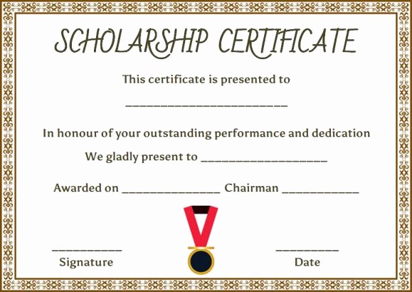 Scholarship Award Certificate Template Free Luxury Scholarship Certificate Template 11 Professional