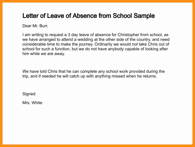 School Absence Excuse Letter Template Fresh 4 5 Sample Of An Excuse Letter for School
