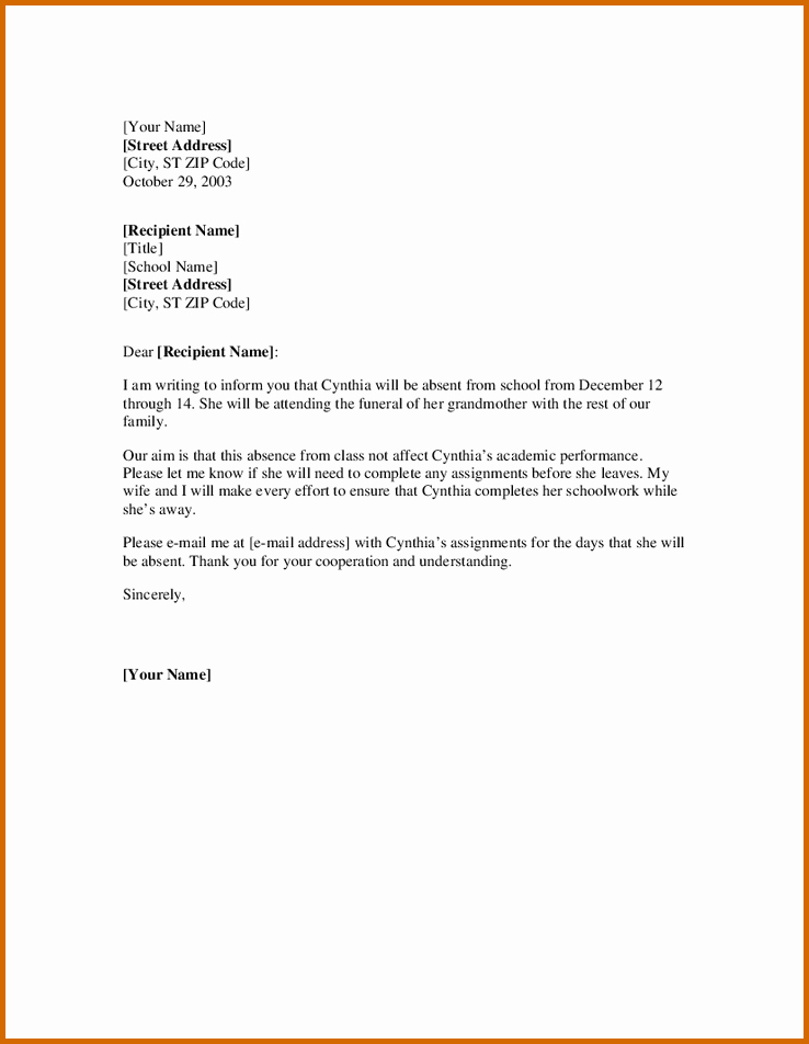 School Leave Of Absence Letter Luxury 11 How to Write A Letter for School