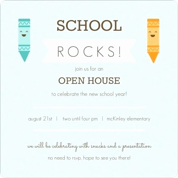 School Open House Invitations Templates Beautiful School Open Cool Se Invitation Template for Resume Free