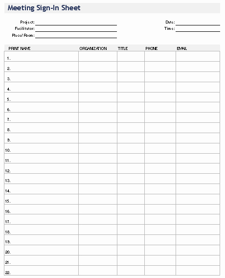 School Sign In Sheet Template Inspirational Download the Meeting Sign In Sheet From Vertex42