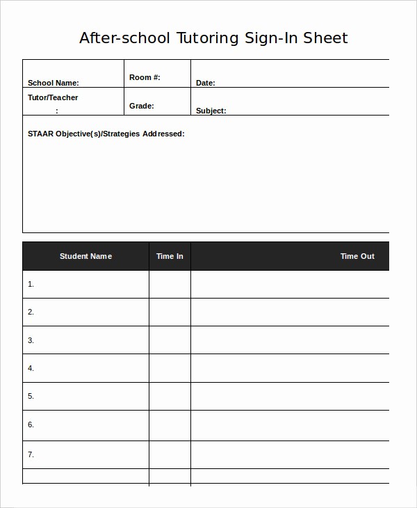 School Sign In Sheet Template New Sign In Sheet Template 12 Free Wrd Excel Pdf
