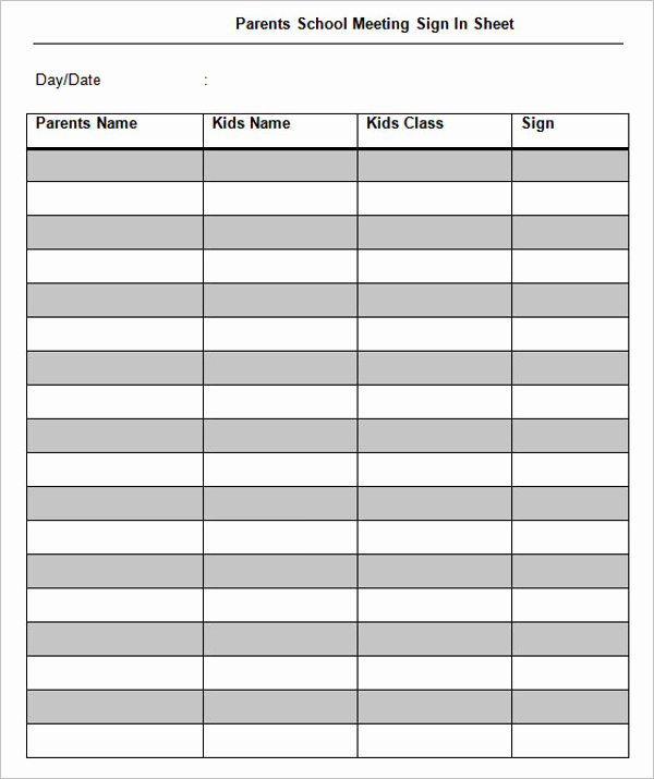 School Sign In Sheet Template Unique 67 Sign In Sheet Templates Free Pdf Excel Documents