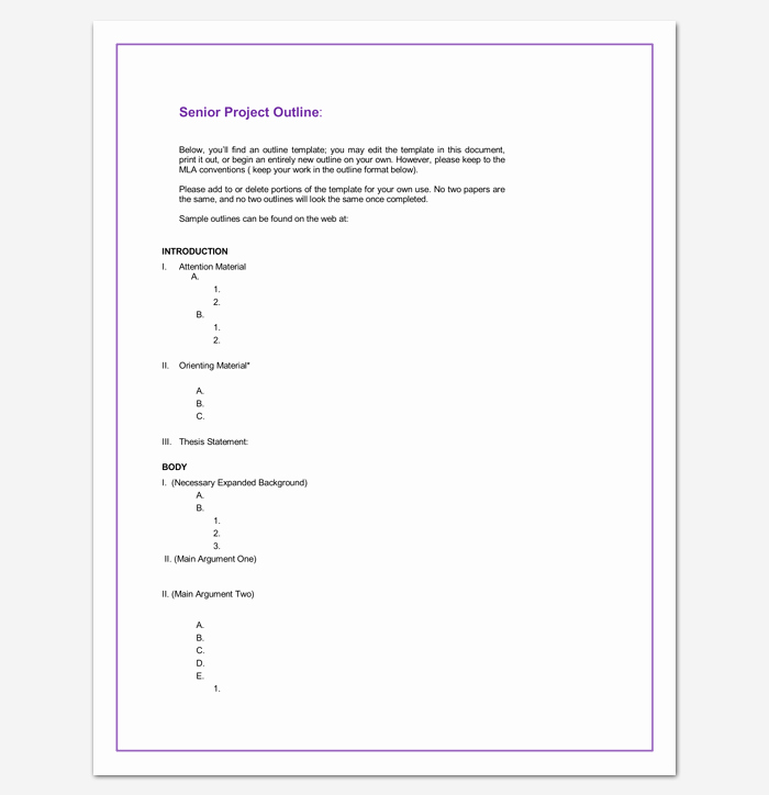 Science Fair Project Template Word Awesome Project Outline Template 17 for Word Ppt Excel and