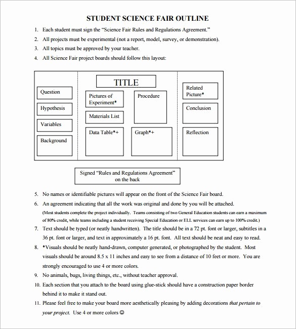 Science Fair Project Template Word Elegant Project Outline Template 8 Free Word Excel Pdf format