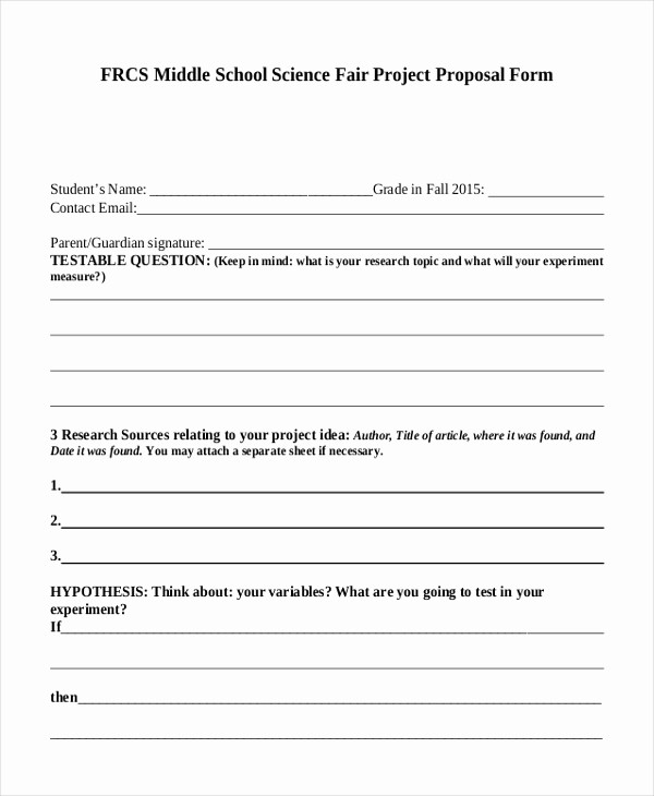 Science Fair Project Template Word Elegant Sample Science Fair Proposal form 10 Free Documents In