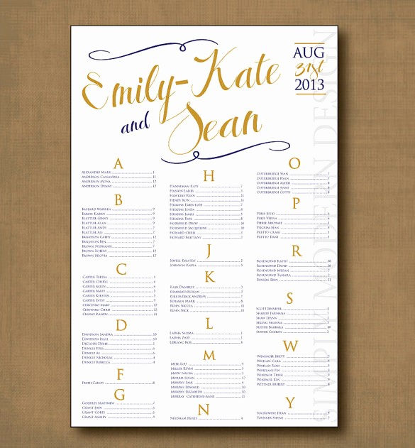 Seating Chart Wedding Template Free Awesome Wedding Seating Chart Template – 11 Free Sample Example