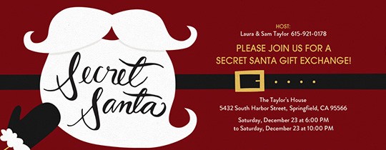 Secret Santa Gift Exchange Template Awesome Gift Exchange Line Invitations