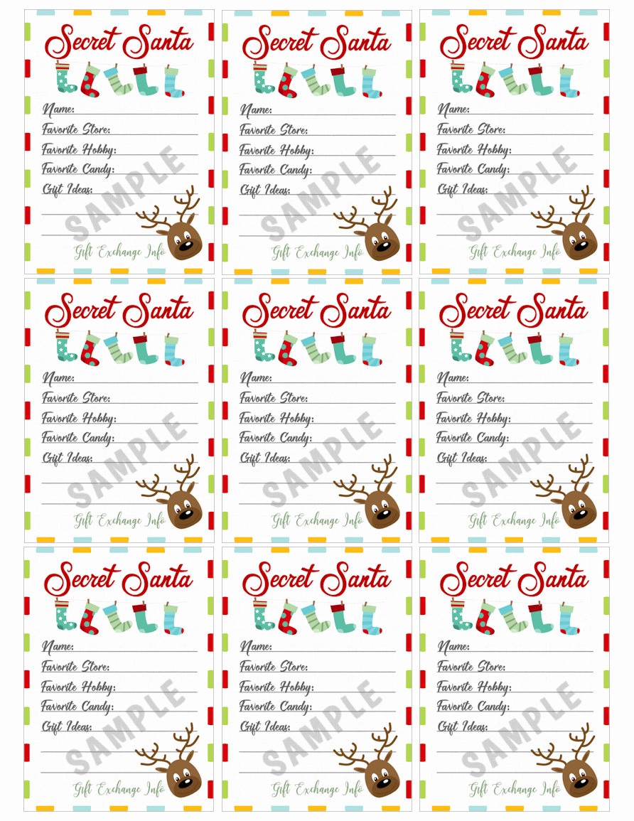 Secret Santa List for Work Best Of Secret Santa Gift Exchange Printable Pdf Christmas Party