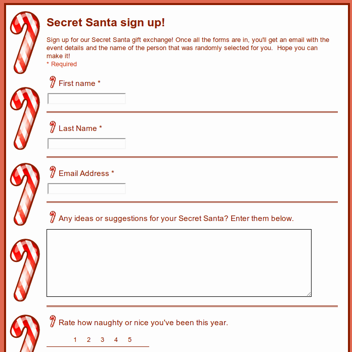 Secret Santa Sign Up List Awesome 5 Best Of Free Printable Secret Santa Lists