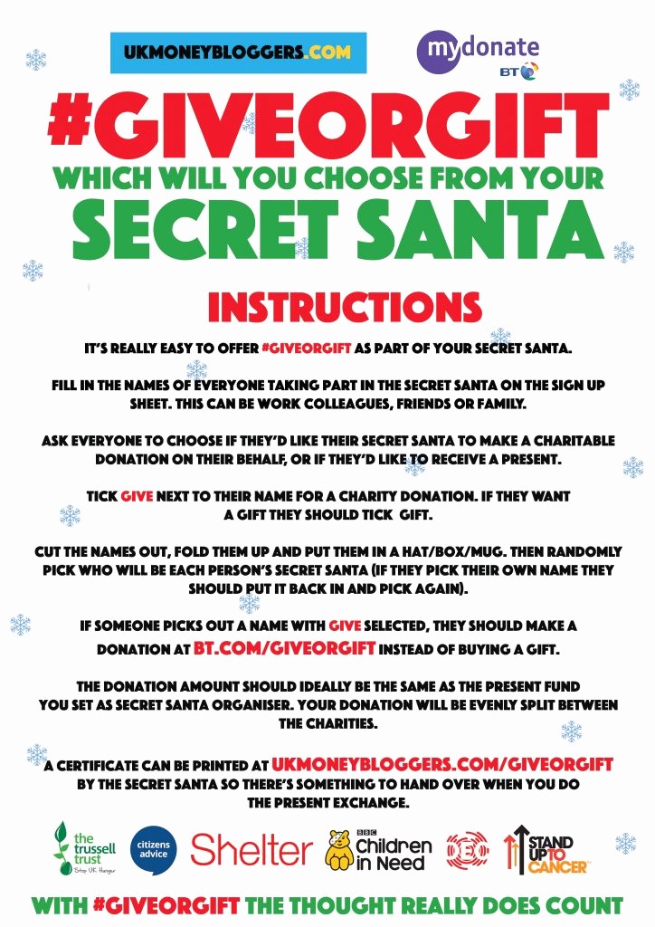 Secret Santa Sign Up List Best Of Make Your Secret Santa T Count with Giveorgift