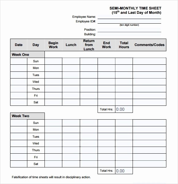 monthly timesheet template excel
