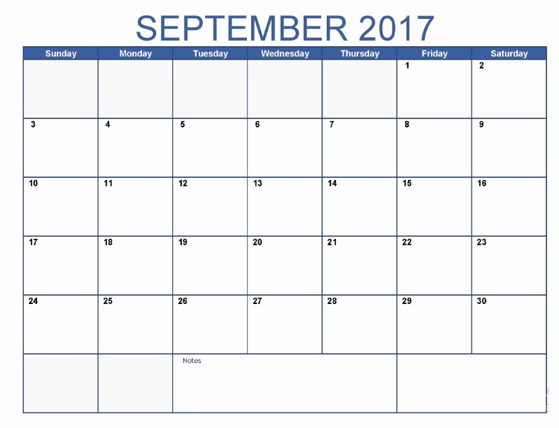 September 2017 Printable Calendar Word Beautiful September 2017 Printable Blank Calendar