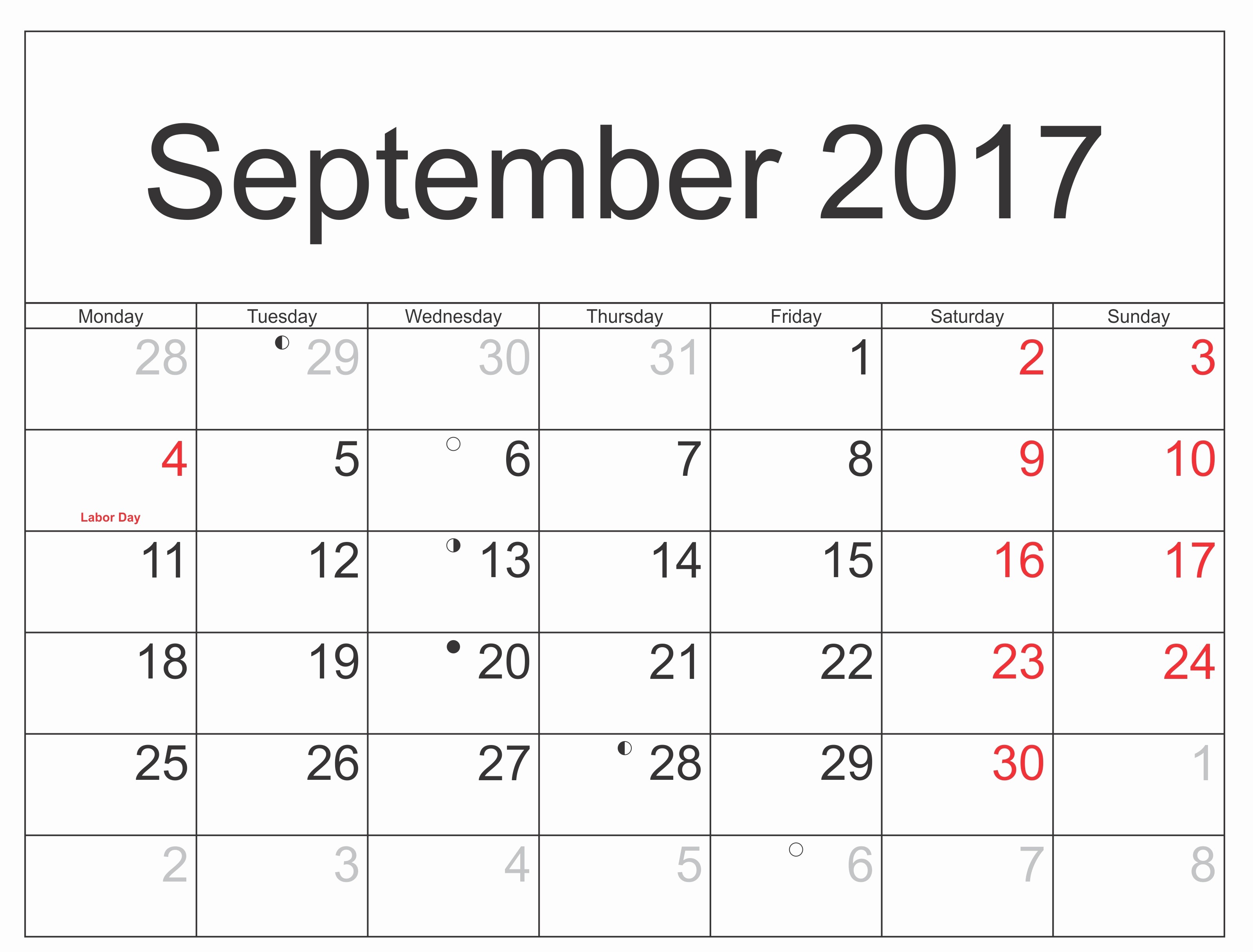 September 2017 Printable Calendar Word Beautiful September 2017 Printable Calendar Template Holidays