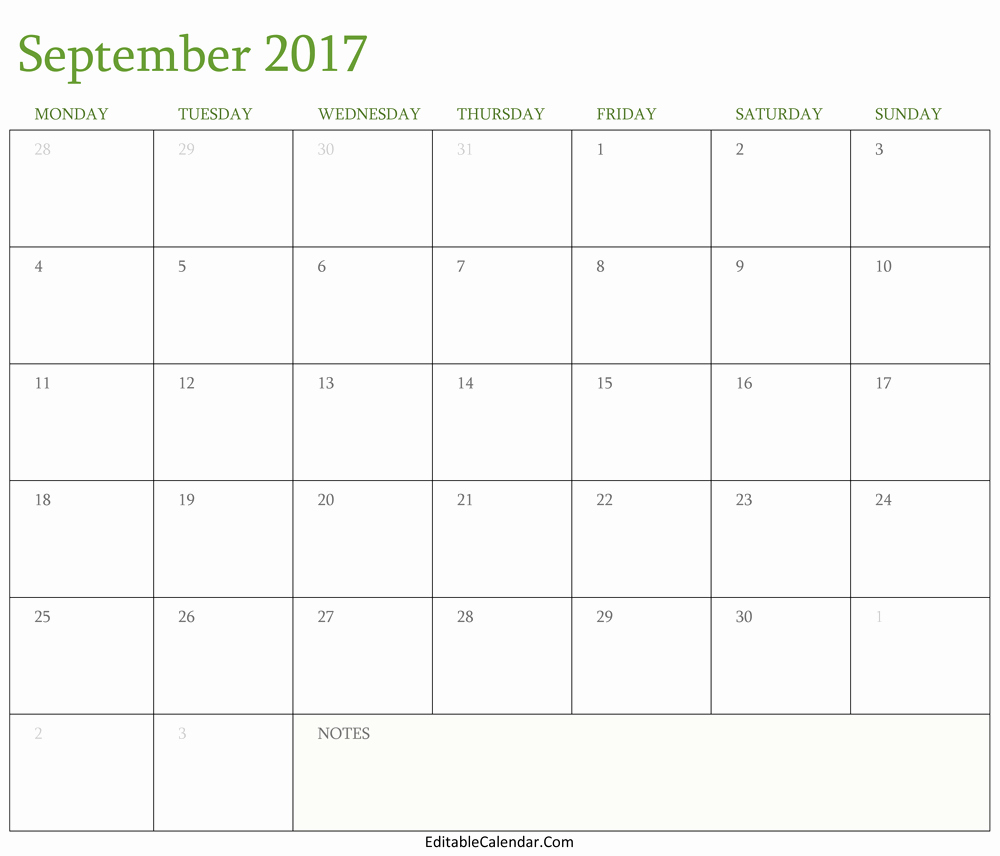 September 2017 Printable Calendar Word Best Of September 2017 Calendar Word