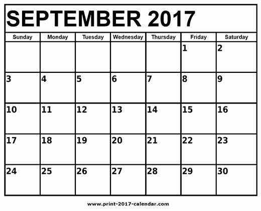 September 2017 Printable Calendar Word Best Of September 2017 Printable Calendar