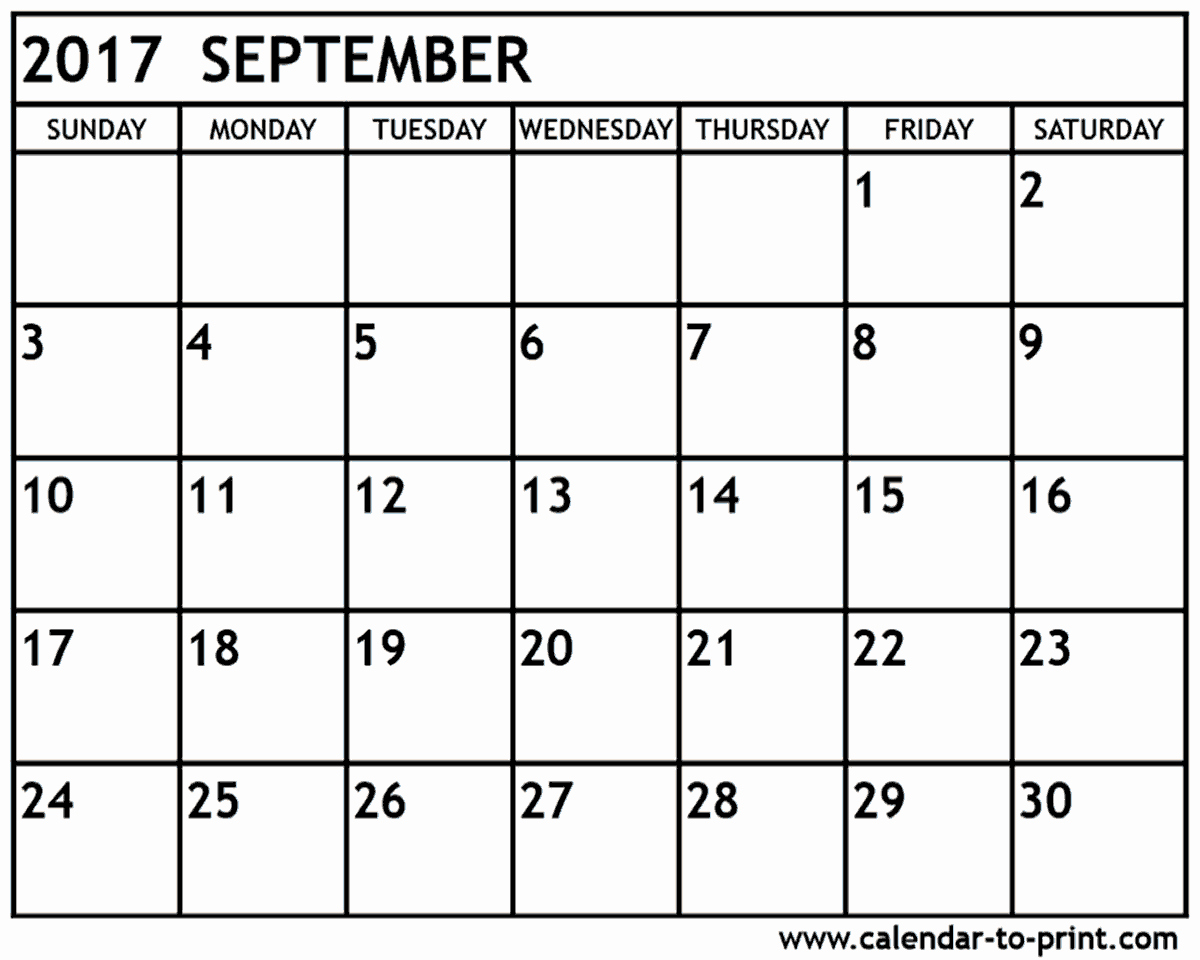 September 2017 Printable Calendar Word Fresh September 2017 Calendar Pdf