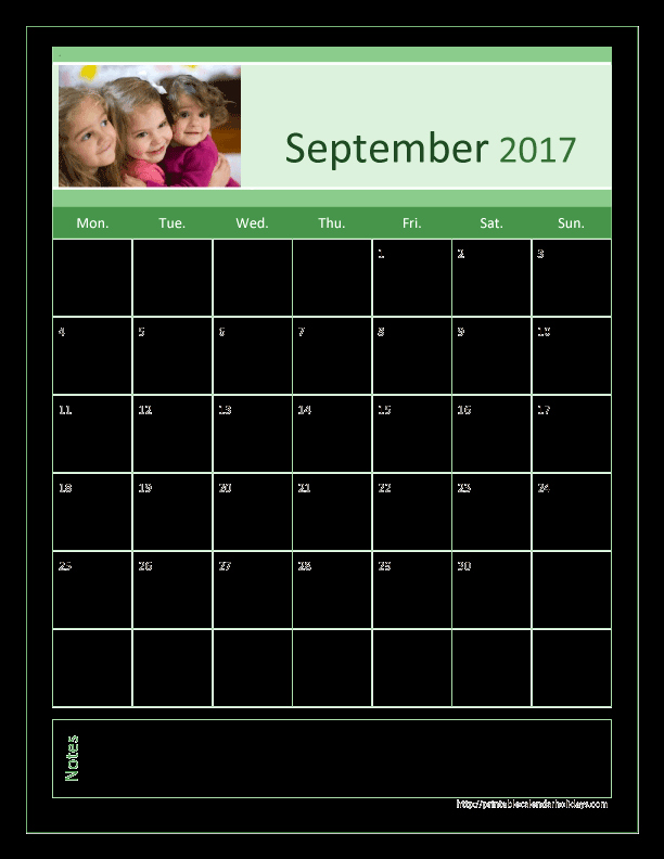 September 2017 Printable Calendar Word New September 2017 Calendar with Note Pdf Word Image