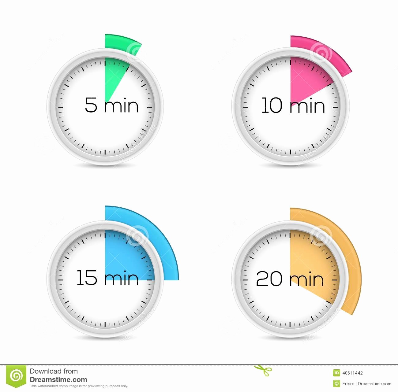Set Timer for 5 Mins Unique Timers Collection Stock Vector Image