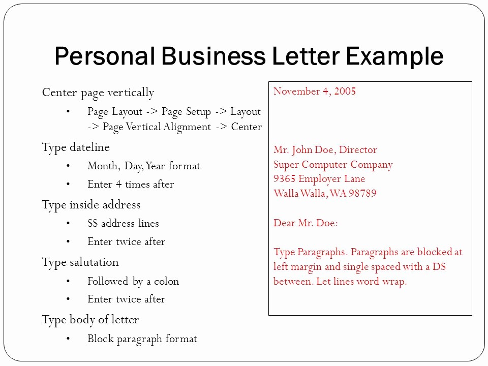 Set Up A Business Letter Fresh Business Correspondence Ppt Video Online