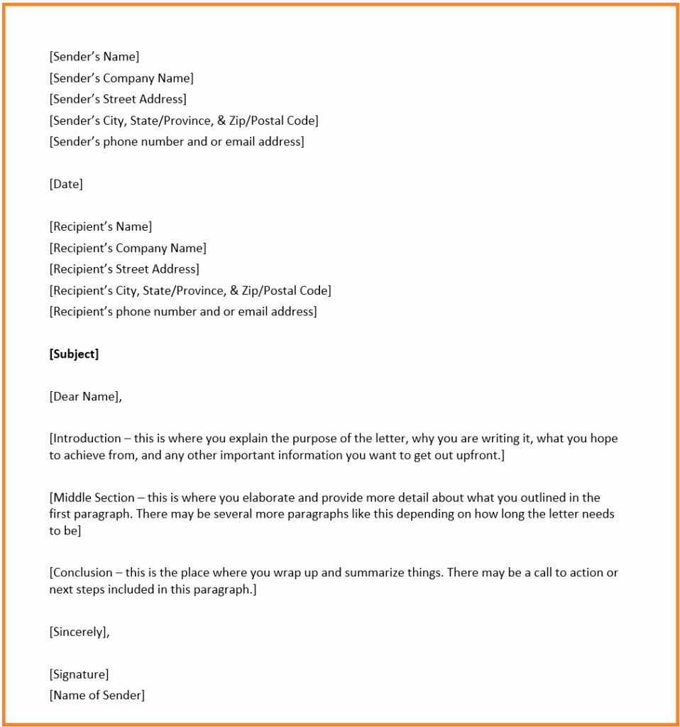 Set Up A Business Letter Unique Business Letter format Overview Structure and Example