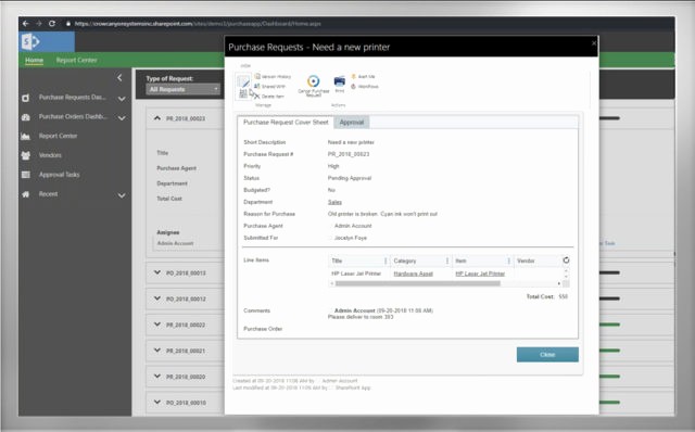 Sharepoint Work order Tracking System Best Of Point or Fice 365 Purchase order System Crow Canyon