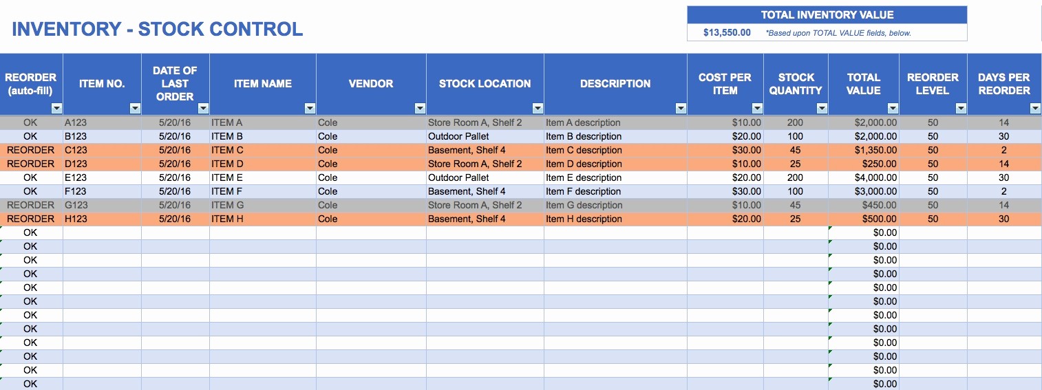 Shipping and Receiving Excel Spreadsheet Best Of Excel Inventory Template Free Download Inventory