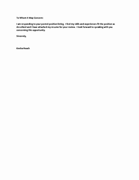 Short and Simple Cover Letters Elegant Short Cover Letter