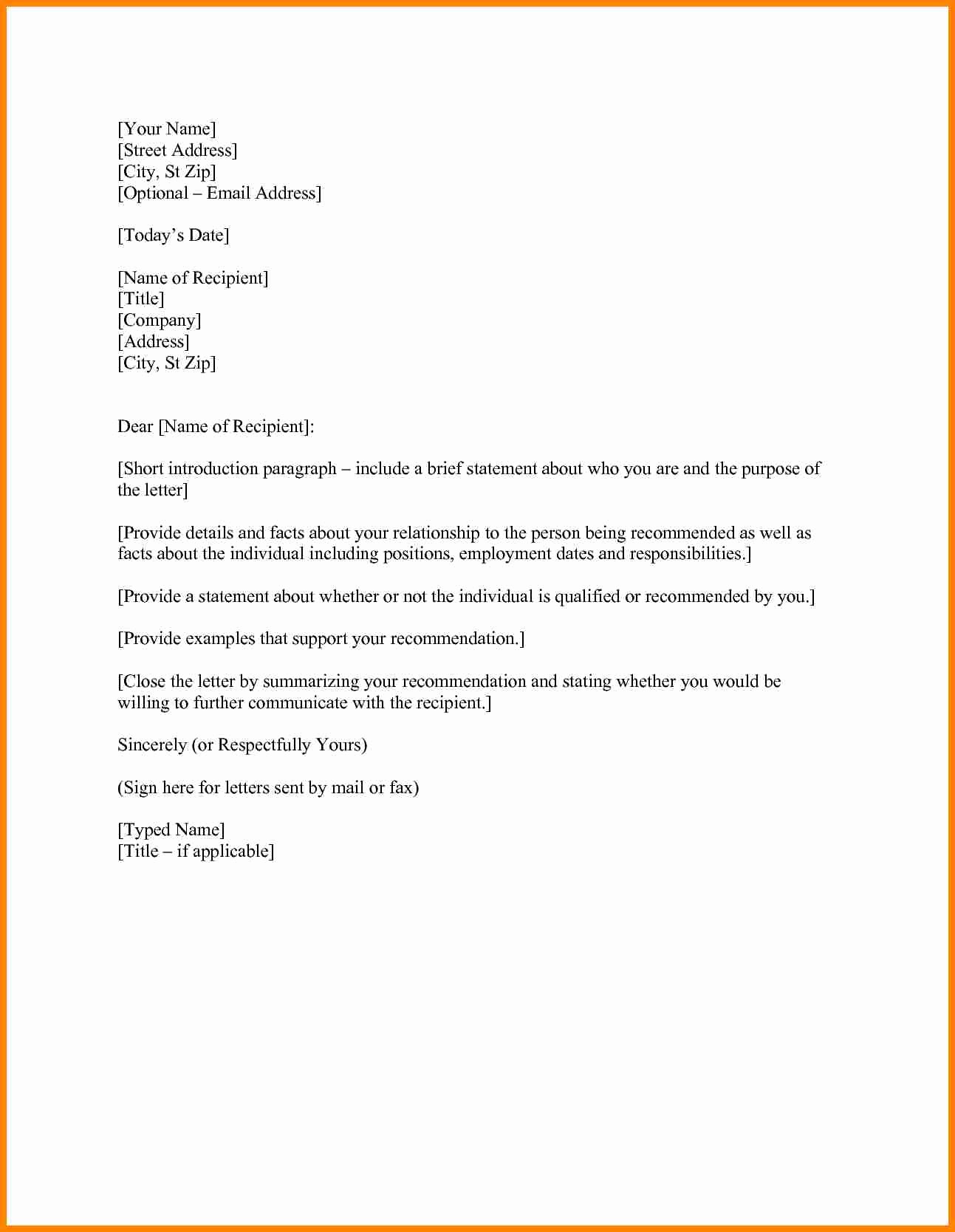 Short Recommendation Letter for Employee Unique Short Application Letter Sample Cover Letter Samples