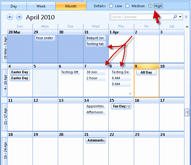 Show Me A Monthly Calendar Lovely Calendar Detail View In Outlook Outlook Tips