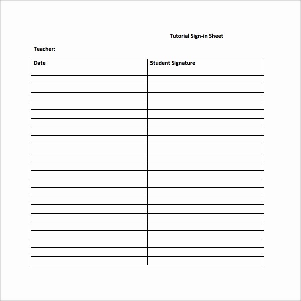 Sign In Sheet for Students Beautiful 7 Student Sign In Sheets