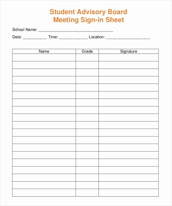 Sign In Sheet for Students Inspirational 75 Sign In Sheet Templates Doc Pdf